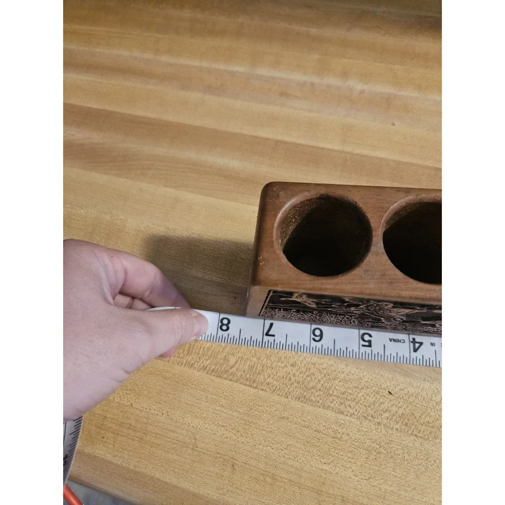 Lasercraft Genuine American Walnut Letter, Pen, & Paper‎ Clip Holder Ducks